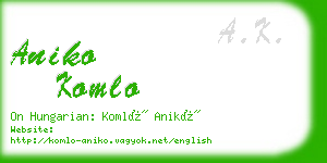 aniko komlo business card